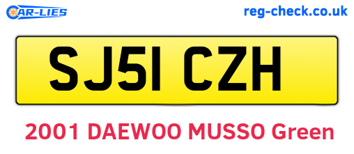 SJ51CZH are the vehicle registration plates.