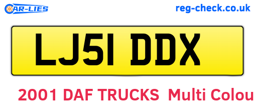 LJ51DDX are the vehicle registration plates.