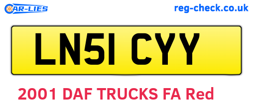 LN51CYY are the vehicle registration plates.