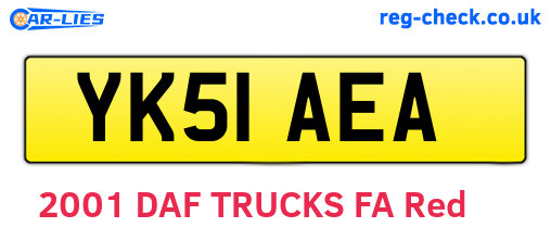 YK51AEA are the vehicle registration plates.