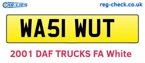 WA51WUT are the vehicle registration plates.