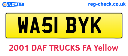WA51BYK are the vehicle registration plates.