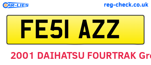 FE51AZZ are the vehicle registration plates.