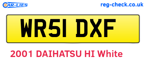 WR51DXF are the vehicle registration plates.