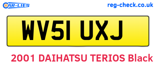 WV51UXJ are the vehicle registration plates.