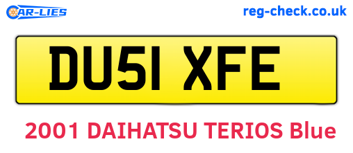 DU51XFE are the vehicle registration plates.