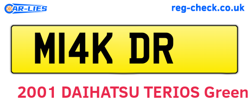 M14KDR are the vehicle registration plates.