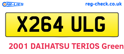 X264ULG are the vehicle registration plates.