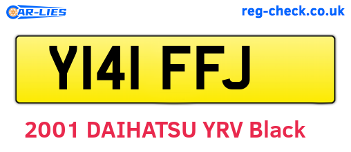 Y141FFJ are the vehicle registration plates.
