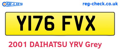 Y176FVX are the vehicle registration plates.