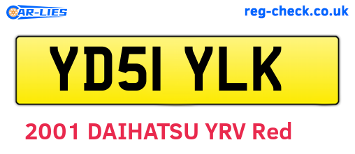 YD51YLK are the vehicle registration plates.