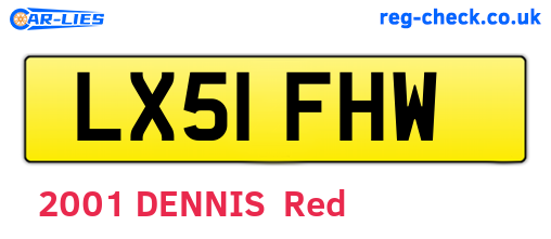 LX51FHW are the vehicle registration plates.