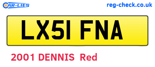 LX51FNA are the vehicle registration plates.