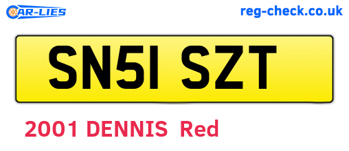SN51SZT are the vehicle registration plates.