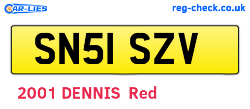SN51SZV are the vehicle registration plates.