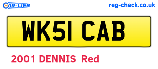 WK51CAB are the vehicle registration plates.