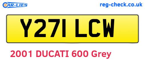 Y271LCW are the vehicle registration plates.