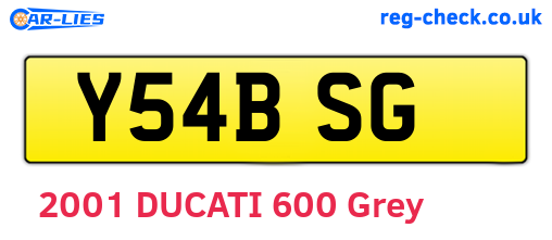 Y54BSG are the vehicle registration plates.