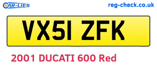VX51ZFK are the vehicle registration plates.
