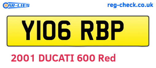 Y106RBP are the vehicle registration plates.