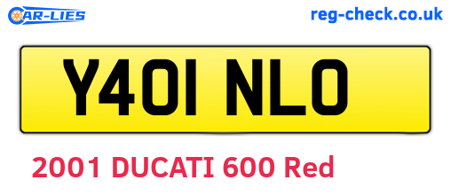 Y401NLO are the vehicle registration plates.