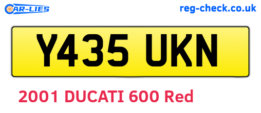 Y435UKN are the vehicle registration plates.