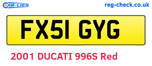 FX51GYG are the vehicle registration plates.