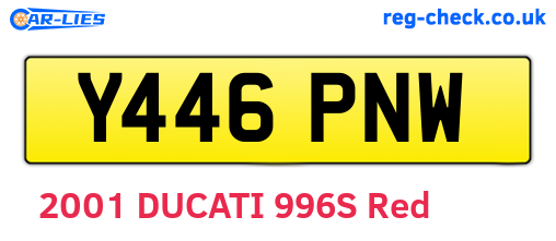 Y446PNW are the vehicle registration plates.