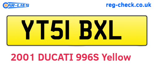 YT51BXL are the vehicle registration plates.