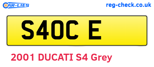 S4OCE are the vehicle registration plates.