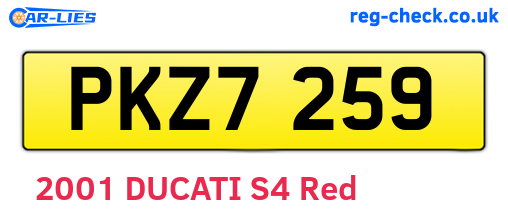 PKZ7259 are the vehicle registration plates.