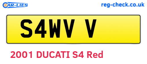 S4WVV are the vehicle registration plates.