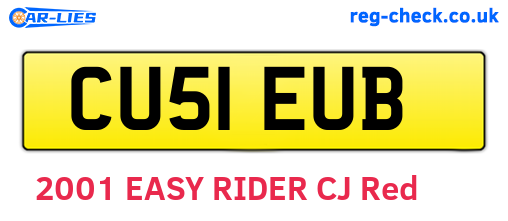 CU51EUB are the vehicle registration plates.