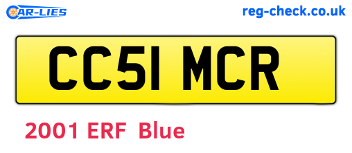 CC51MCR are the vehicle registration plates.