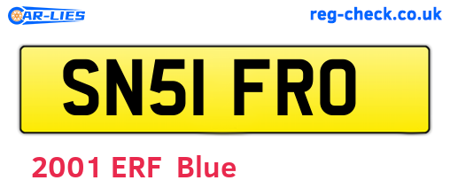 SN51FRO are the vehicle registration plates.
