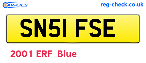 SN51FSE are the vehicle registration plates.