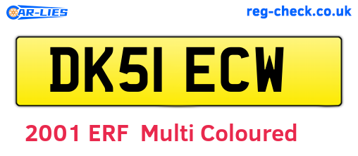 DK51ECW are the vehicle registration plates.