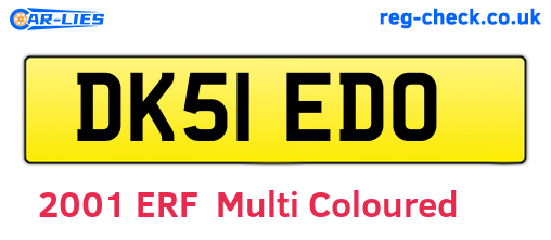 DK51EDO are the vehicle registration plates.