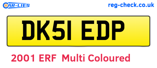 DK51EDP are the vehicle registration plates.