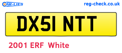 DX51NTT are the vehicle registration plates.