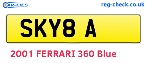 SKY8A are the vehicle registration plates.