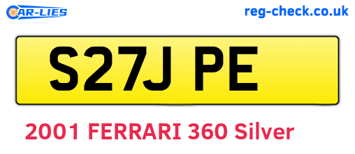 S27JPE are the vehicle registration plates.