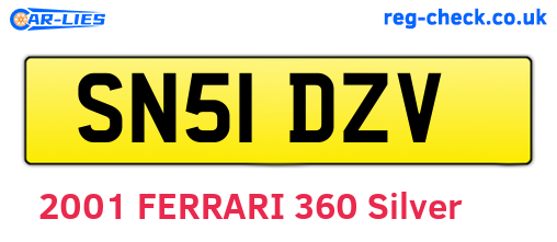 SN51DZV are the vehicle registration plates.