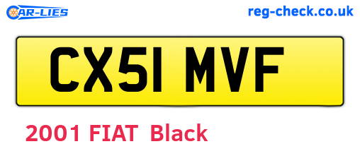 CX51MVF are the vehicle registration plates.
