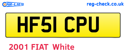 HF51CPU are the vehicle registration plates.