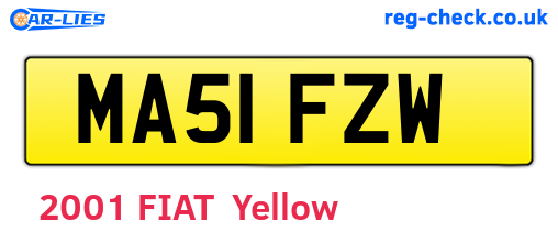 MA51FZW are the vehicle registration plates.