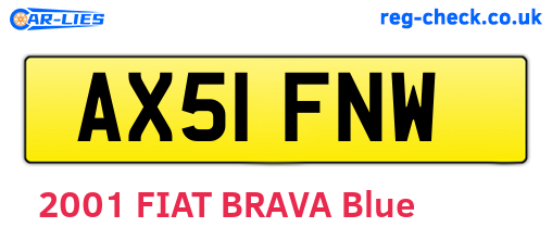 AX51FNW are the vehicle registration plates.