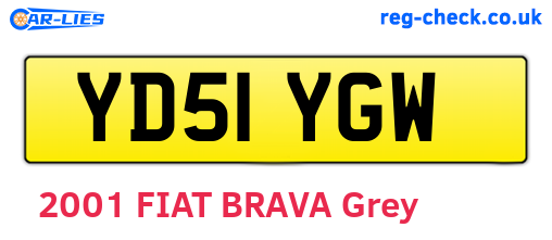 YD51YGW are the vehicle registration plates.