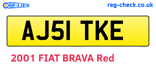 AJ51TKE are the vehicle registration plates.