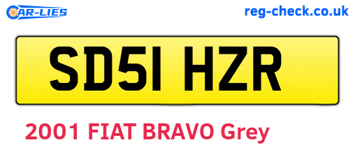 SD51HZR are the vehicle registration plates.
